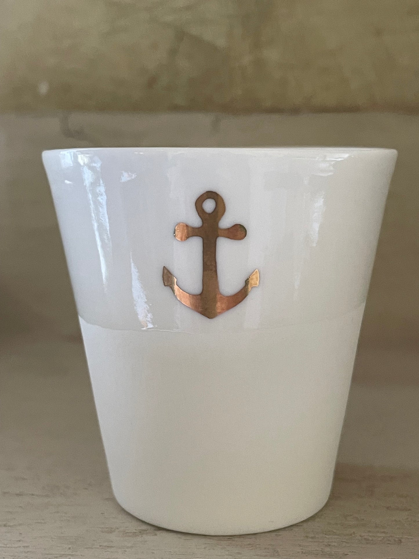 Tasse expresso ancre marine or